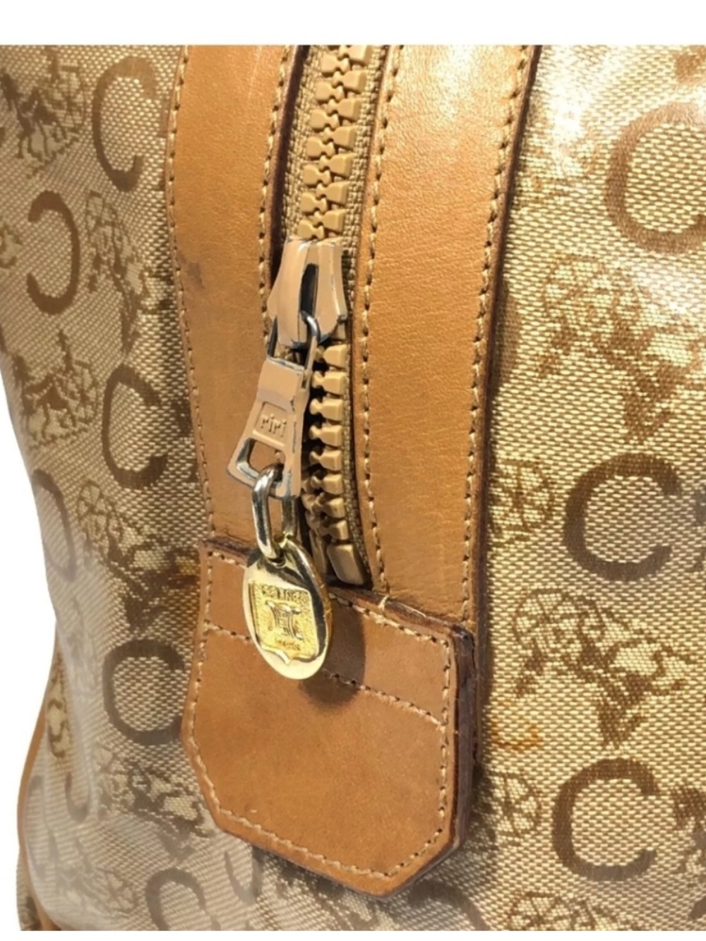 Authentic Vintage Celine Macadam Boston Bag Horse Carriage Satchel - Picture 11 of 14